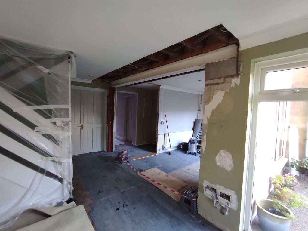 load bearing wall removal Crawley steel beam installation