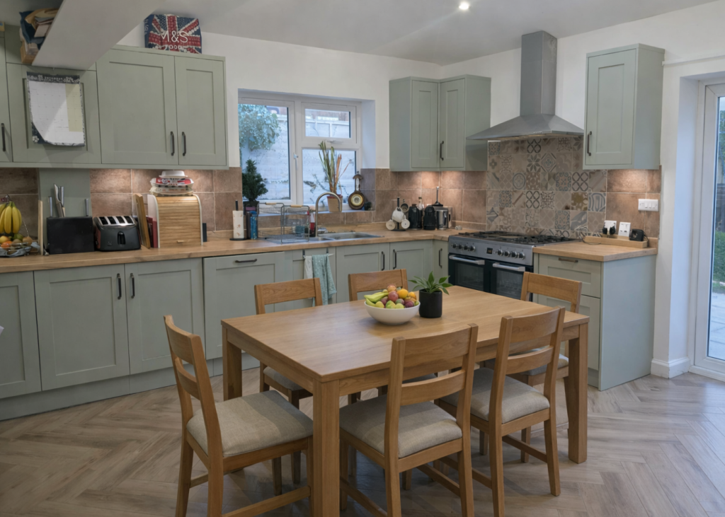 open-plan kitchen extension project in Crawley